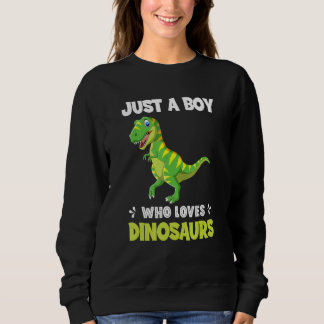 Just A Boy Who Loves Dinosaurs Rawr Rex Dinosaur スウェットシャツ