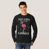 Just a Boy Who Loves Flamingos   Flamingo  Boys Tシャツ (正面フル)