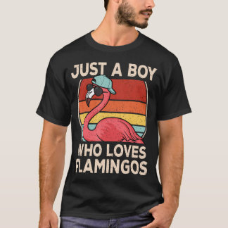 Just A Boy Who Loves Flamingos Retro Flamingo Love Tシャツ