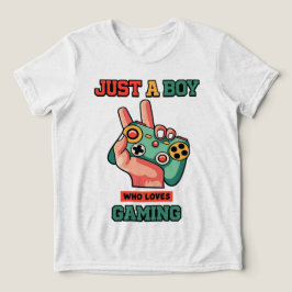 Just a Boy Who Loves Gaming – Cute Gamer トライブレンドＴシャツ