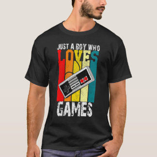 Just A Boy Who Loves Gaming  Video Game Player 1 Tシャツ