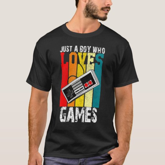 Just A Boy Who Loves Gaming  Video Game Player 1 Tシャツ (正面)