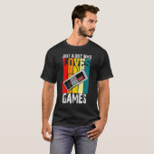 Just A Boy Who Loves Gaming  Video Game Player 1 Tシャツ (正面フル)