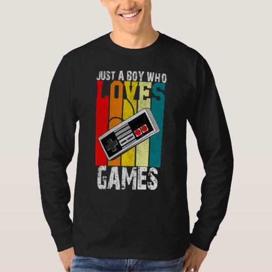Just A Boy Who Loves Gaming  Video Game Player 1 Tシャツ (正面)