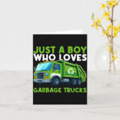 Just A Boy Who Loves Garbage Truck Traruck Boys Ki カード (黄色い花)