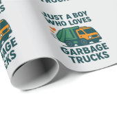 Just a Boy Who Loves Garbage Trucks Kids           ラッピングペーパー (ロールコーナー)