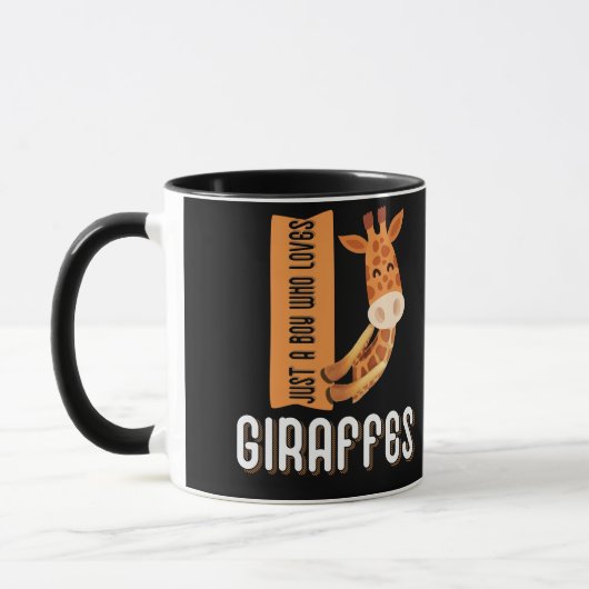 Just A Boy Who Loves Giraffes マグカップ (左)