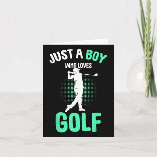 Just A Boy Who Loves Golf Club Golfer Golfing Kids カード (正面)
