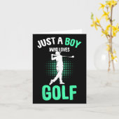 Just A Boy Who Loves Golf Club Golfer Golfing Kids カード (黄色い花)
