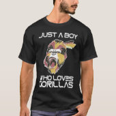 Just A Boy Who Loves Gorillas Largest Primate Gori Tシャツ (正面)