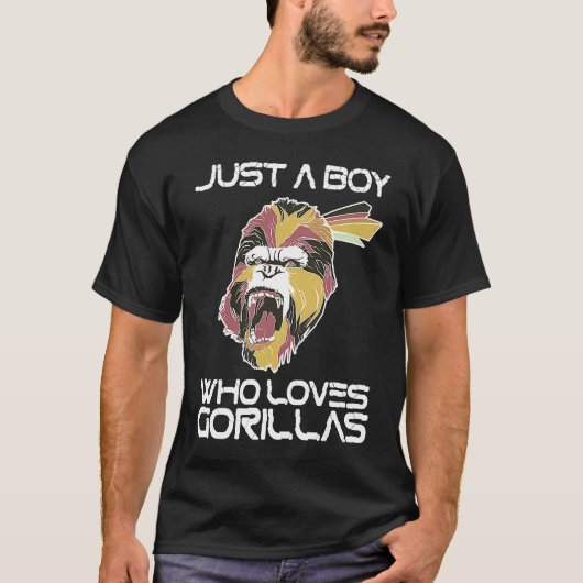 Just A Boy Who Loves Gorillas Largest Primate Gori Tシャツ (正面)