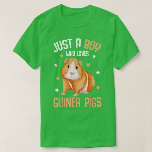 Just a Boy who loves Guinea Pigs Kids Boys Guinea  Tシャツ (デザイン正面)