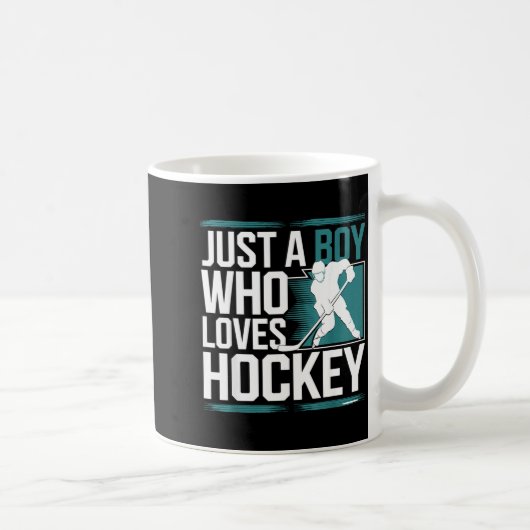 Just A Boy Who Loves Hockey コーヒーマグカップ (右)