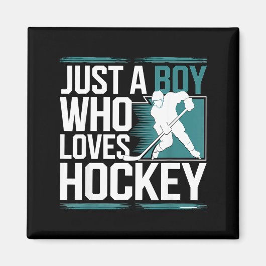 Just A Boy Who Loves Hockey マグネット (正面)