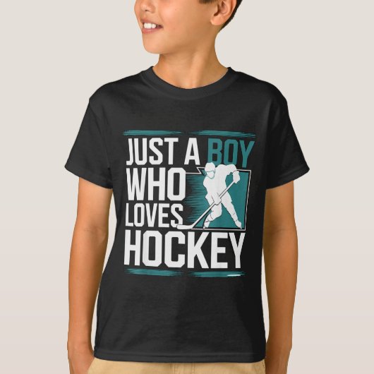 Just A Boy Who Loves Hockey  Tシャツ (正面)
