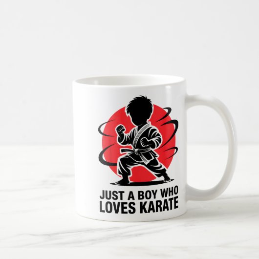 Just A Boy Who Loves Karate Martial Arts Karate Lo コーヒーマグカップ (右)
