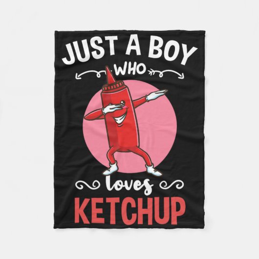 Just A Boy Who Loves Ketchup  フリースブランケット (正面)