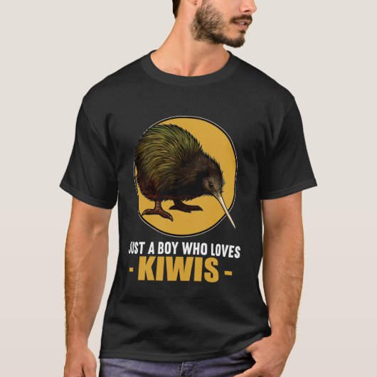 Just a Boy who Loves Kiwis Kiwi Tシャツ (正面)