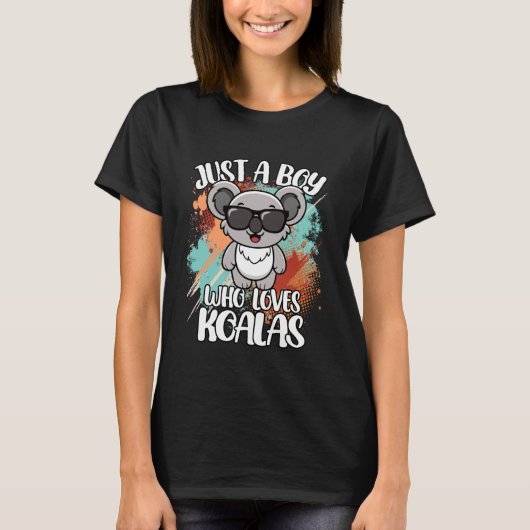 Just A Boy Who Loves Koalas Funny Retro Animal Boy Tシャツ (正面)