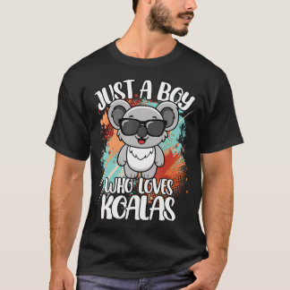 Just A Boy Who Loves Koalas Funny Retro Animal Boy Tシャツ