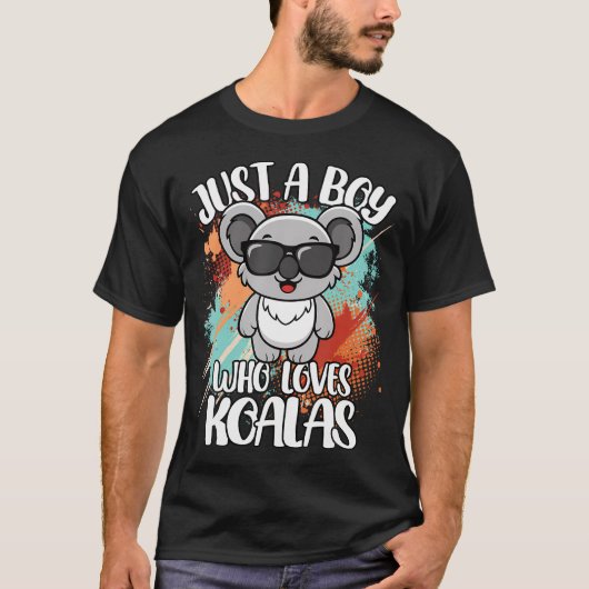 Just A Boy Who Loves Koalas Funny Retro Animal Boy Tシャツ (正面)