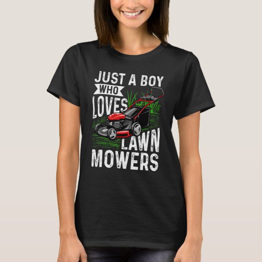 Just a Boy who loves Lawn Mowers Harvest農業B Tシャツ (正面)