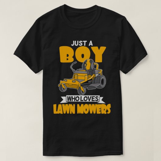 Just A Boy Who Loves Lawn Mowers Landscaping Garde Tシャツ (デザイン正面)