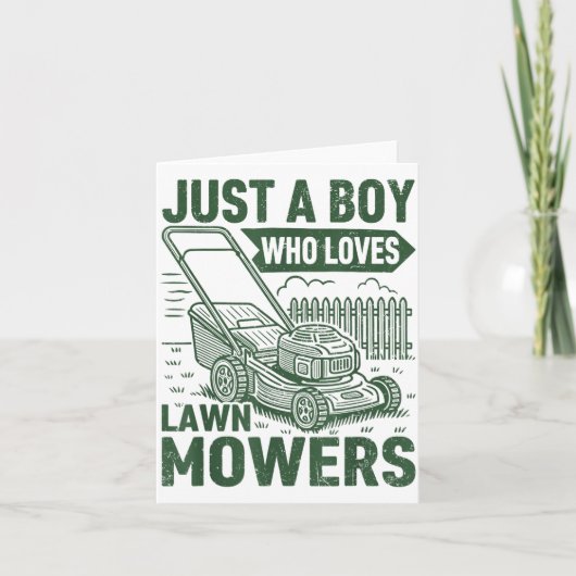 Just A Boy Who Loves Lawn Mowers Lawn Garden  カード (正面)
