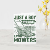 Just A Boy Who Loves Lawn Mowers Lawn Garden  カード (黄色い花)