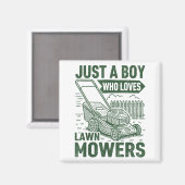Just A Boy Who Loves Lawn Mowers Lawn Garden  マグネット (正面/裏面)
