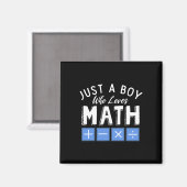 Just A Boy Who Loves Math Algebra Funny Mathematic マグネット (正面/裏面)