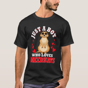Just A Boy Who Loves Meerkats Valentine's Hearts C Tシャツ