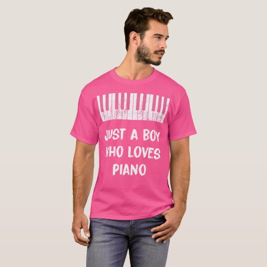 Just A Boy Who Loves Piano Tシャツ (正面フル)