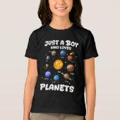 Just A Boy Who Loves Planets Solar System トライブレンドTシャツ (正面)