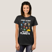 Just A Boy Who Loves Planets Solar System Astrolog Tシャツ (正面フル)