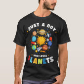 Just A Boy Who Loves Planets - Space Enthusiast So Tシャツ (正面)
