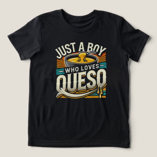 Just a Boy Who Loves Queos -おもしろい・チーズ愛好家 トライブレンドＴシャツ (デザイン正面)