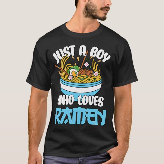 Just A Boy Who Loves Ramen Japanese Noodles Boys K Tシャツ (正面)