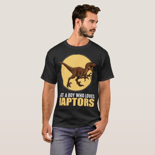 Just A Boy Who Loves Raptors Raptor Tシャツ (正面フル)