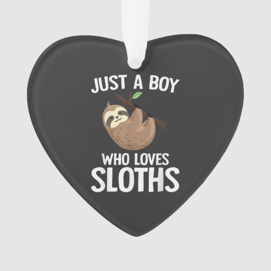 Just A Boy Who Loves Sloths Boys Toddler Sloth Lov オーナメント (正面)