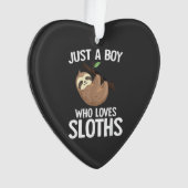 Just A Boy Who Loves Sloths Boys Toddler Sloth Lov オーナメント (正面)