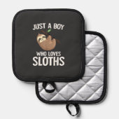 Just A Boy Who Loves Sloths Boys Toddler Sloth Lov 鍋敷き (正面/裏面)