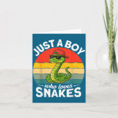 Just A Boy Who Loves Snakes Funny Snake Reptile Ki カード (正面)
