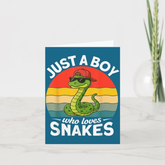 Just A Boy Who Loves Snakes Funny Snake Reptile Ki カード (正面)