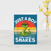 Just A Boy Who Loves Snakes Funny Snake Reptile Ki カード (黄色い花)