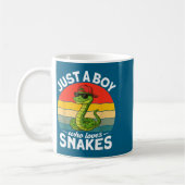 Just A Boy Who Loves Snakes Funny Snake Reptile Ki コーヒーマグカップ (左)
