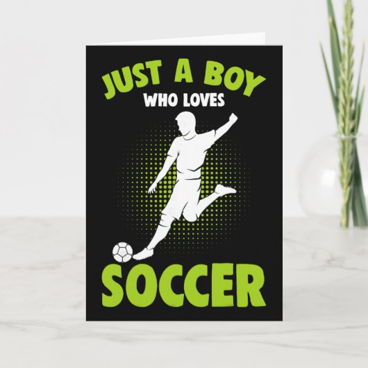 Just A Boy Who Loves Soccer Player Kids Boys カード (正面)
