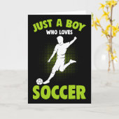 Just A Boy Who Loves Soccer Player Kids Boys カード (黄色い花)