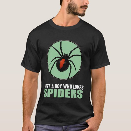 Just a Boy who Loves Spiders Spider Tシャツ (正面)