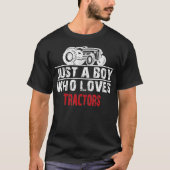 Just A Boy Who Loves Tractors Farming Future Tract Tシャツ (正面)